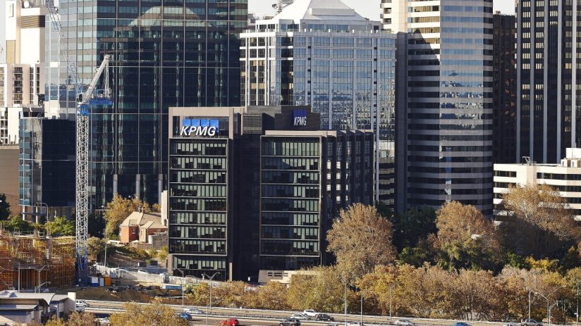 KPMG Australia office building exterior with corporate signage, reflecting a professional business environment