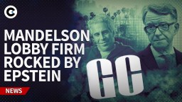 Mandelson speaking at a business conference, addressing economic strategies, wearing a suit and gesturing with his hands