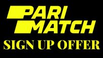 Parimatch sign up offer promotion with welcome bonus details displayed on a digital sportsbook interface