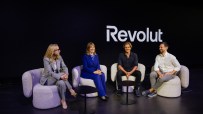 Revolut headquarters grand opening, showcasing modern architecture and bustling activity at the launch event.