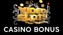 Videoslots Casino Bonus promotion display with colorful graphics and enticing offers for online gaming enthusiasts