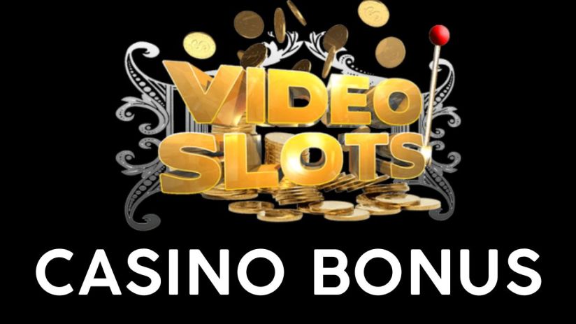 Videoslots Casino Bonus promotion display with colorful graphics and enticing offers for online gaming enthusiasts