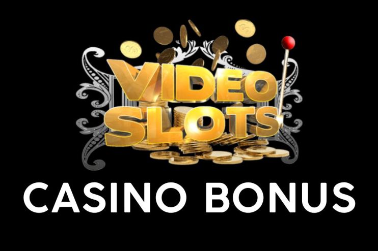 Videoslots Casino Bonus promotion display with colorful graphics and enticing offers for online gaming enthusiasts