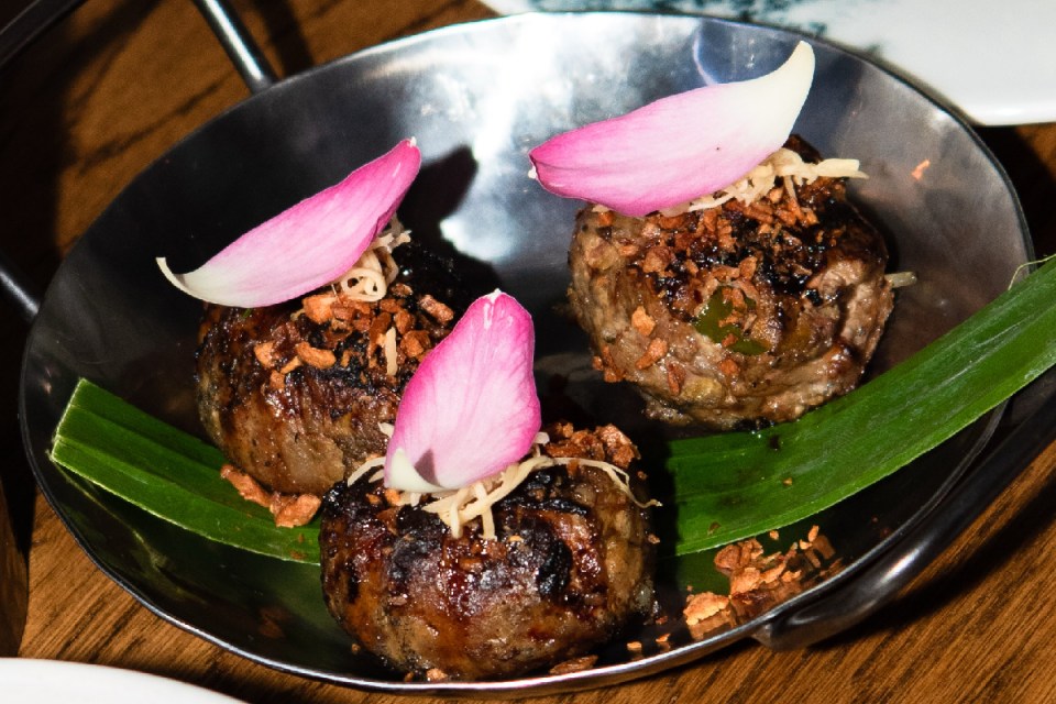 Khao bird food meatballs on a white plate, showcasing a nutritious blend of seeds and grains, ideal for avian diets.