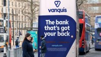Vanquis logo displayed prominently on a building exterior, highlighting its presence in the financial services industry.