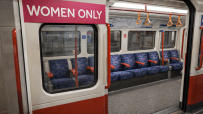 Women-only Tube carriage concept on London Underground highlighting gender-specific travel option for safer commuting expe...