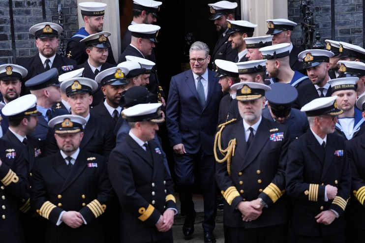 Keir Starmer with Royal Navy