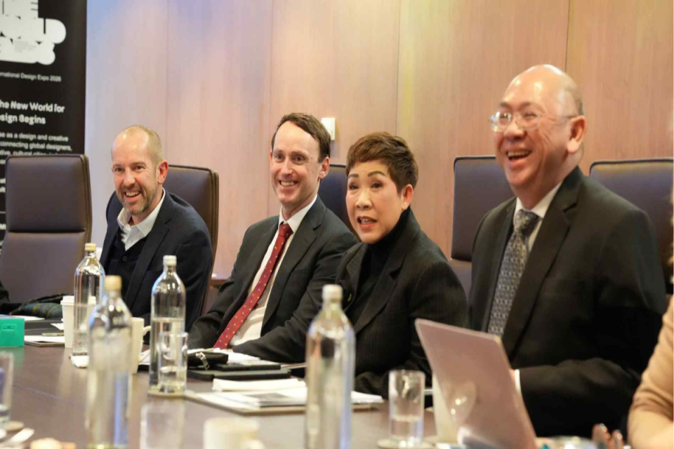 CITYAM TCEB collaboration in urban development showcased through a bustling cityscape with iconic landmarks and modern arc...