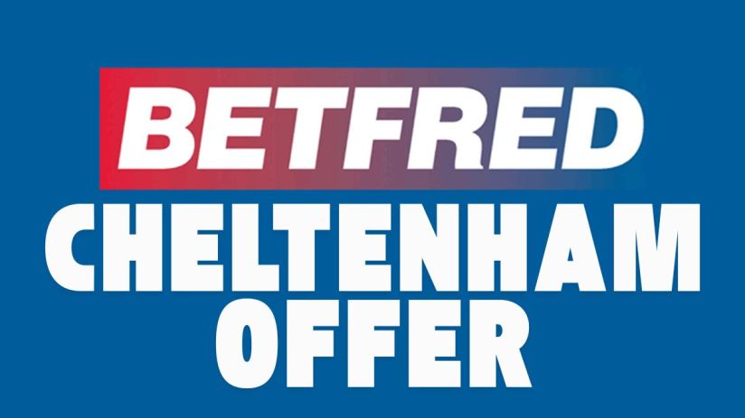 Betfred Cheltenham betting offer promotion with vibrant graphics and enticing horse racing imagery, ideal for racing enthu...