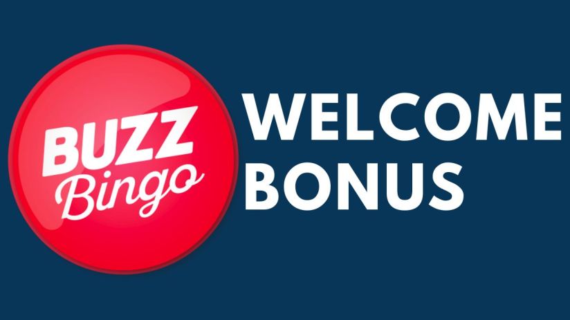 Buzz Bingo welcome bonus advertisement with bright colors and promotional text highlighting exclusive offers for new players