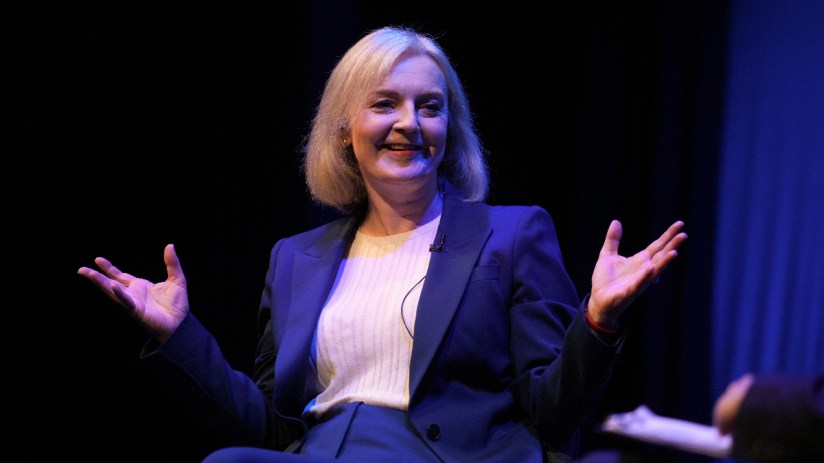 Liz Truss speaks at Conservative Party Conference 2024.
