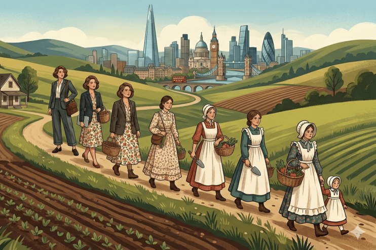 Young woman transitioning from corporate leadership to traditional homemaker, embodying modern shifts in female roles and ...