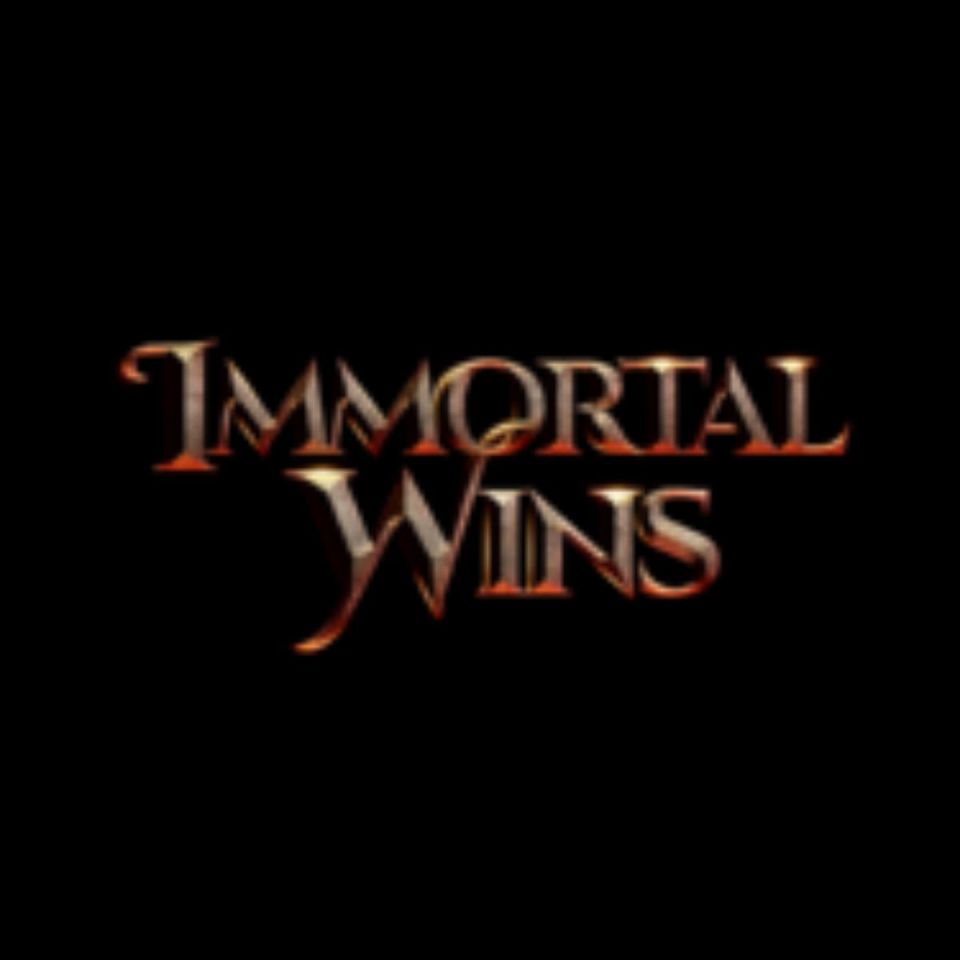 Immortal Wins logo featuring bold typography and a vibrant color scheme, representing the brands dynamic gaming identity.