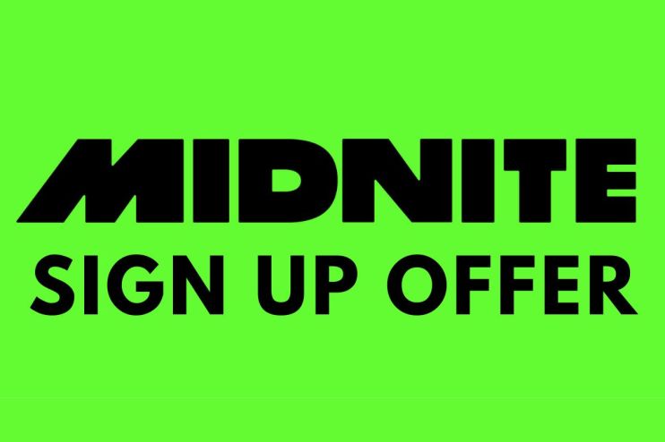 Midnite sign-up offer banner showcasing exclusive promotions for new users on a business news platform