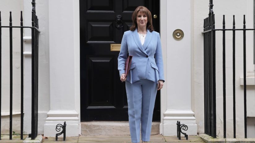 Rachel Reeves presenting Spring Statement highlights in business attire, addressing economic updates and fiscal policies