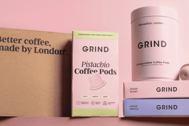 Grind coffee brand promotional imagery.