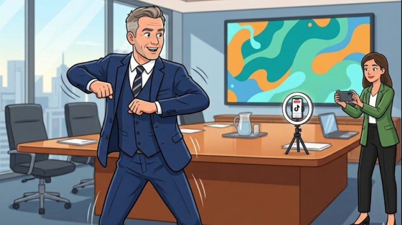 TikTok CEO discusses future plans and strategies at a press conference, highlighting growth and innovation in the tech ind...