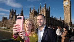 Zack Polanski and Hannah Spencer discussing green policies at a conference