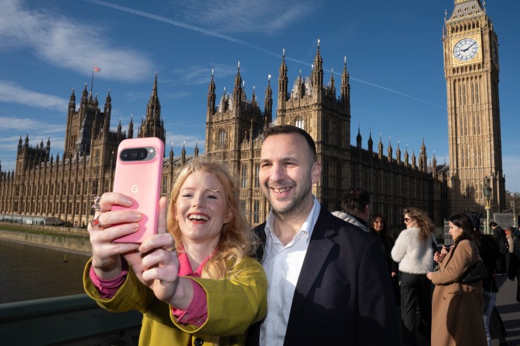 Zack Polanski and Hannah Spencer discussing green policies at a conference