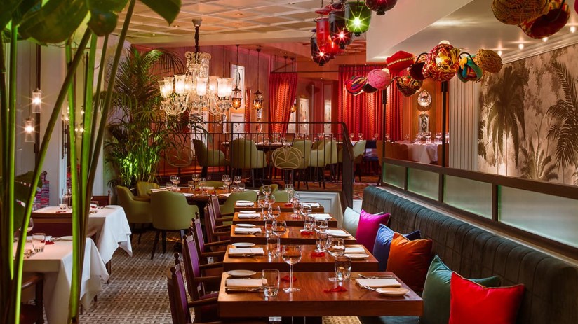 Veeraswamy restaurant interior showcasing elegant decor and ambiance, highlighting its historic charm and culinary excelle...