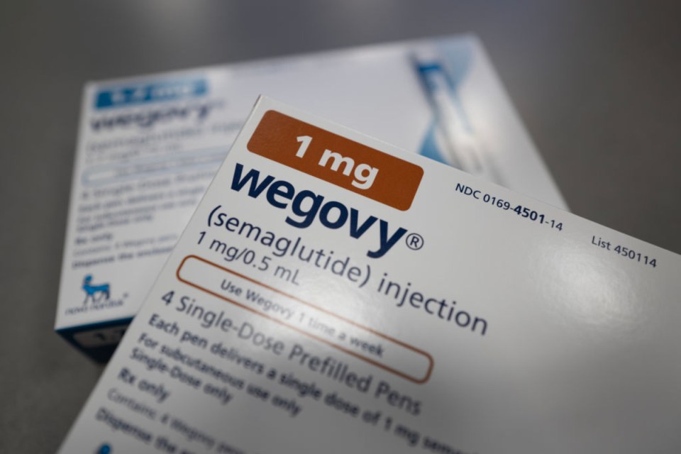 Wegovy medication packaging showcasing weight loss treatment option in news article about healthcare advancements