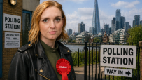 AI representation of Alys Denby casting a vote for the Labour party, emphasizing political engagement and decision-making.