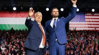 Hungarian Prime Minister Viktor Orban and U.S. Senator J.D. Vance in discussion during a bilateral meeting