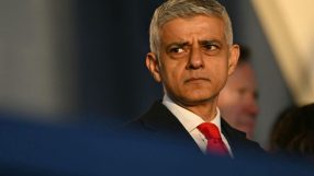 Sadiq Khan addressing media at a press conference in formal attire, discussing recent developments in London policies