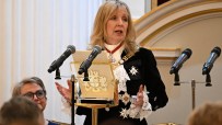 Susan Langley, Lady Mayor of the City of London, in formal attire at a city event, symbolizing leadership and governance