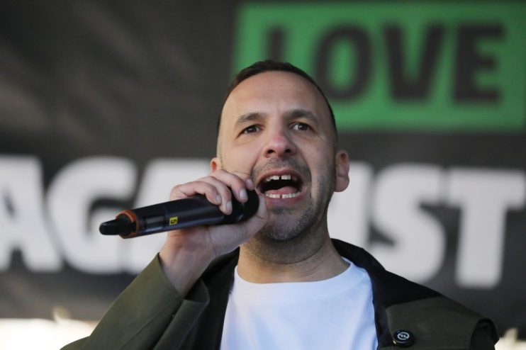 Zack Polanski speaking at a Green Party event, addressing environmental policies and sustainability initiatives.