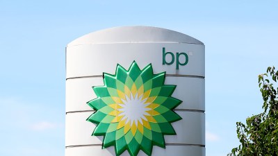 British Petroleum BP forecourt with fuel pumps and company signage visible in a business setting, highlighting energy serv...