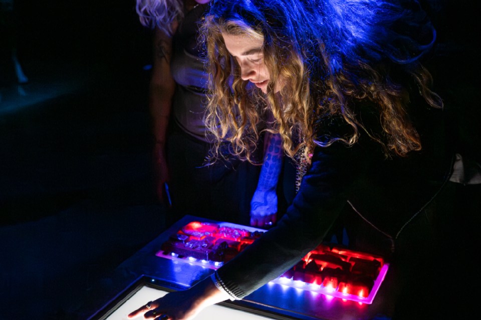 Displays from an exhibition called Prophecy by the artist Auriea Harvey at the Arebyte Digital Art Centre