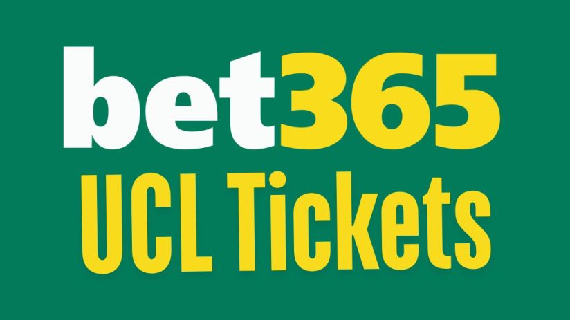 bet365 UCL tickets promotion featuring UEFA Champions League branding and enticing call-to-action for football fans