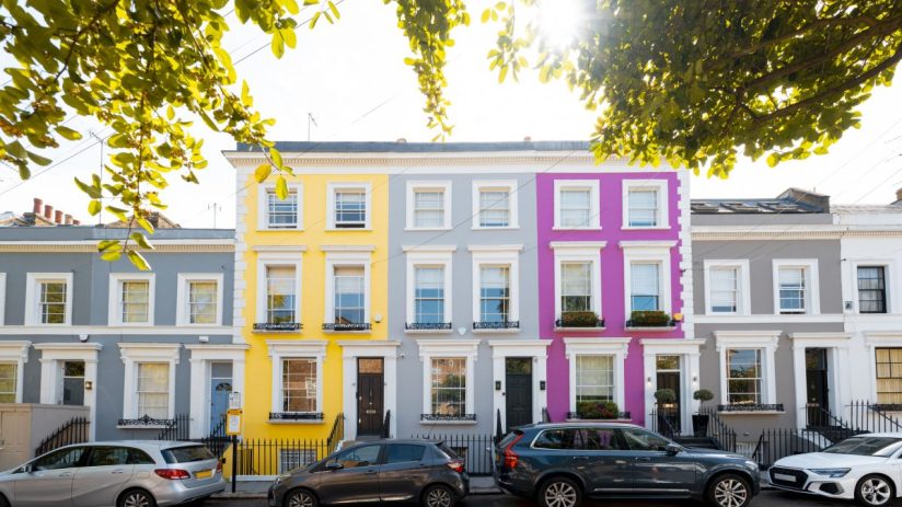 Kensington neighborhood street scene with historic architecture and bustling urban life