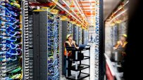 AWS data centre exterior with modern architecture and advanced infrastructure in a business news context