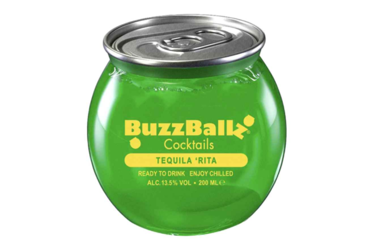 Buzzballz new shots launch in London showcasing vibrant packaging and bold flavors in a lively urban setting
