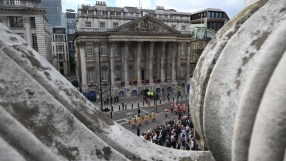 Mansion House meeting of pension fund leaders discussing investment strategies and financial accords in a grand boardroom ...