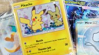 Rare Pokemon trading card featuring Pikachu in mint condition displayed on a clean surface, highlighting collectible value.
