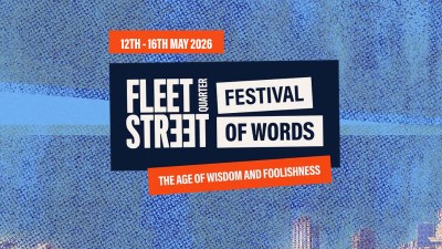 Colorful Festival of Words banner with vibrant fonts and decorative elements celebrating literature and creativity
