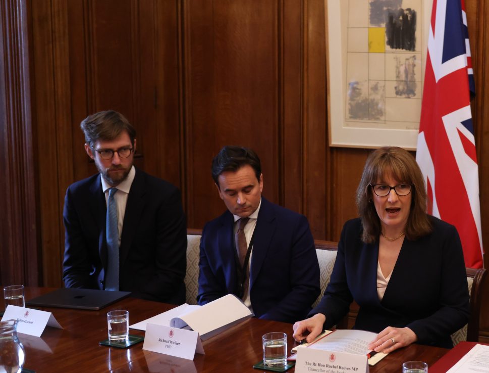 Lord Walker next to Rachel Reeves. Pic: Dan Kitwood/PA Wire
