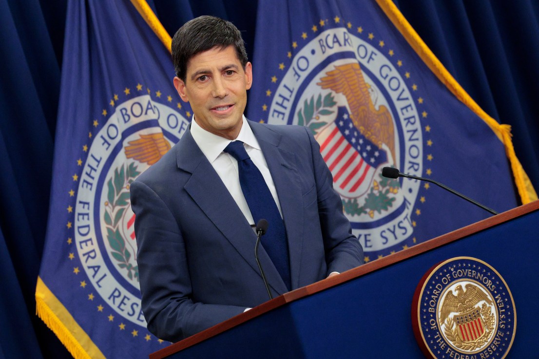 WASHINGTON, DC - JUNE 17: Federal Reserve Chair Kevin Warsh speaks to reporters during his first news conference since taking the helm at the central bank on June 17, 2026 in Washington, DC. Warsh was appointed by President Donald Trump after former chair Jerome Powell's tenure ended in May. (Photo by Chip Somodevilla/Getty Images)
