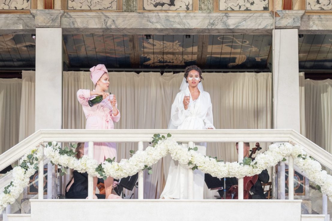 Matilda Bailes as Margaret and Assa Kanouté as Hero. Credit: Marc Brenner