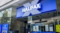 Halifax branch exterior showcasing modern architecture and signage, highlighting financial services in a bustling city area