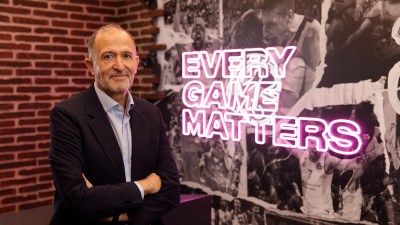 Chus Bueno speaking at Euroleague Basketball event, highlighting leadership in sports management and international collabo...