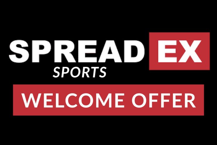 Spreadex Sports logo with WELCOME OFFER text on a black background, highlighting a new customer deal.