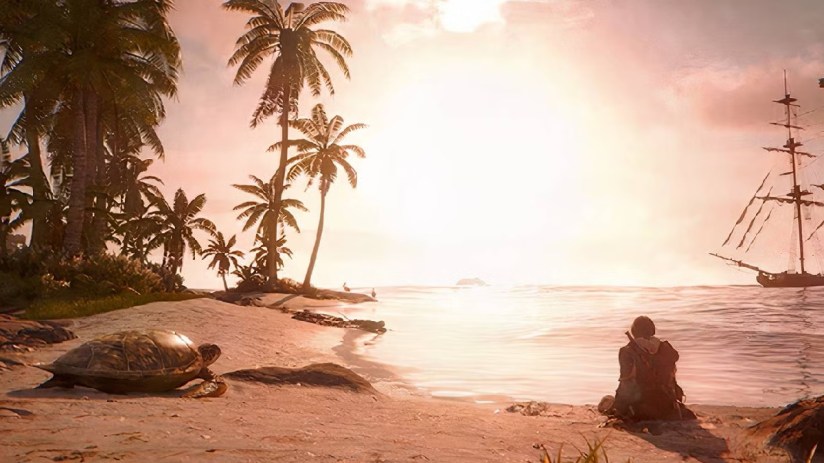 Assassins Creed Black Flag scene with pirate ship navigating stormy seas, highlighting games updated graphics