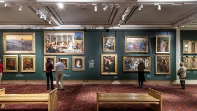 Guildhall Art Gallery interior, showcasing historic architecture and diverse art collections.