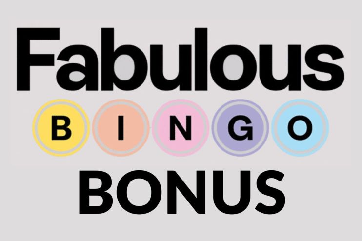 Fabulous Bingo Bonus logo with black text on a light gray background, featuring colorful bingo balls spelling BINGO.