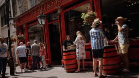 Pub-goers 'vertical drinking'.