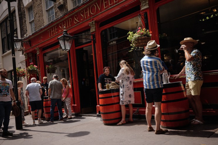 Pub-goers 'vertical drinking'.